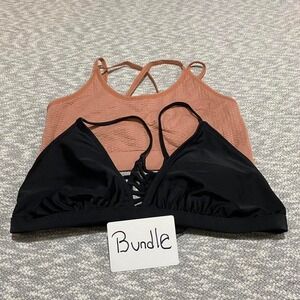 Set of 2 black + pink bundle tops women L. SKU-A100#activewear